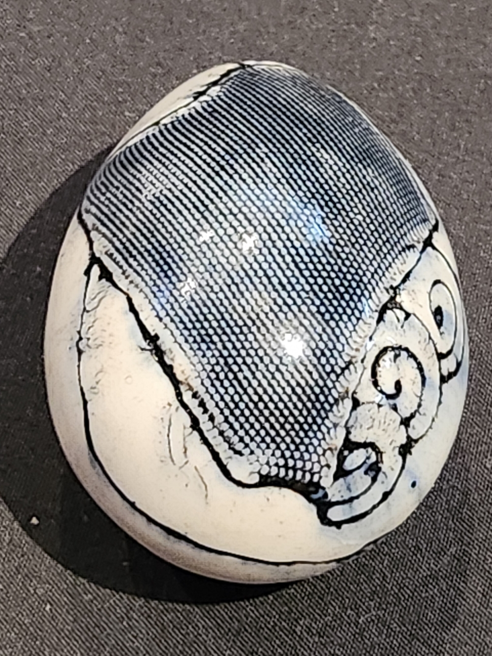 Egg of the Snowbird or Egg of Life Handcrafted Porcelain Kogga Iceland Signed